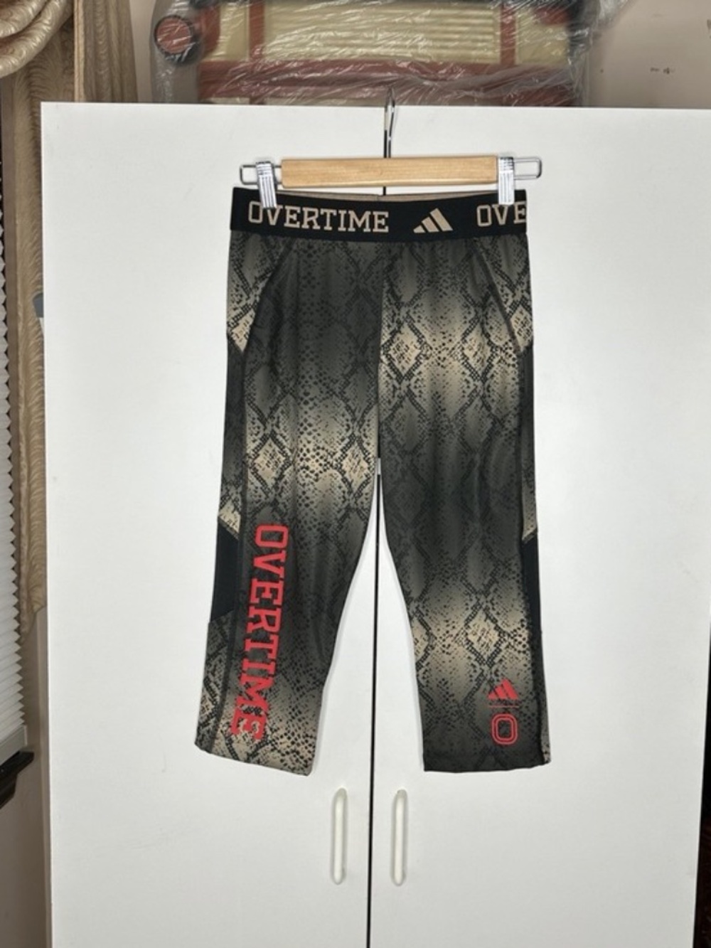 Adidas Overtime Exotic Speed TechFit 3/4 Tights Black Gold Boys Large JY4705 NEW